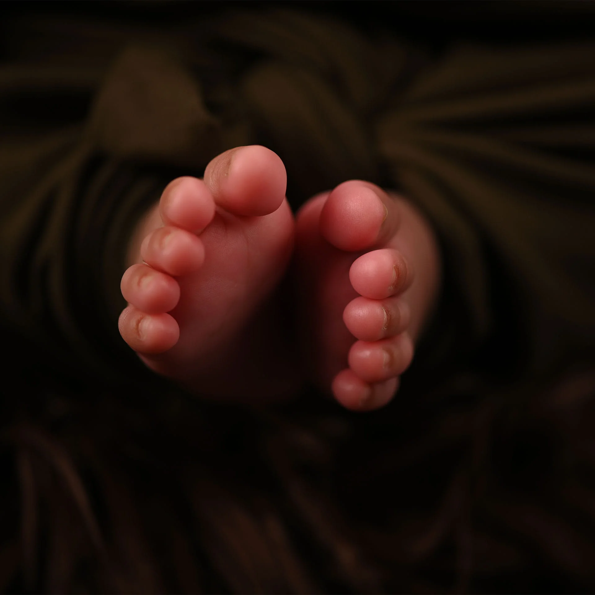 newborn baby detail shot leg