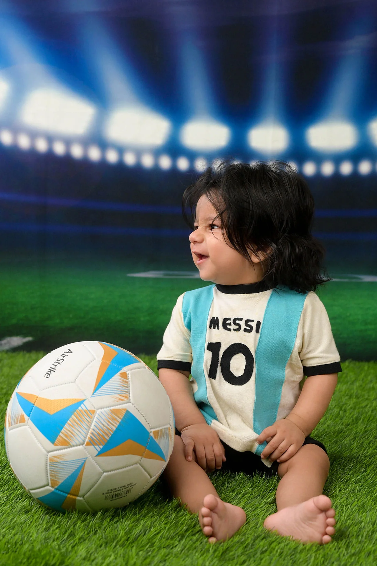 football theme baby shoot