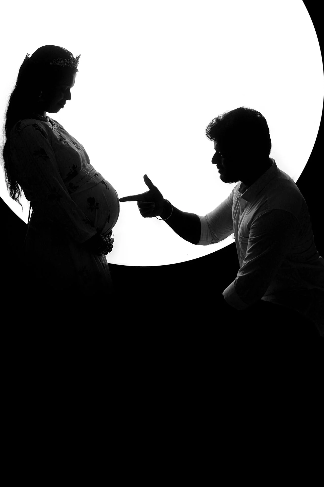 silhouette shot with husband