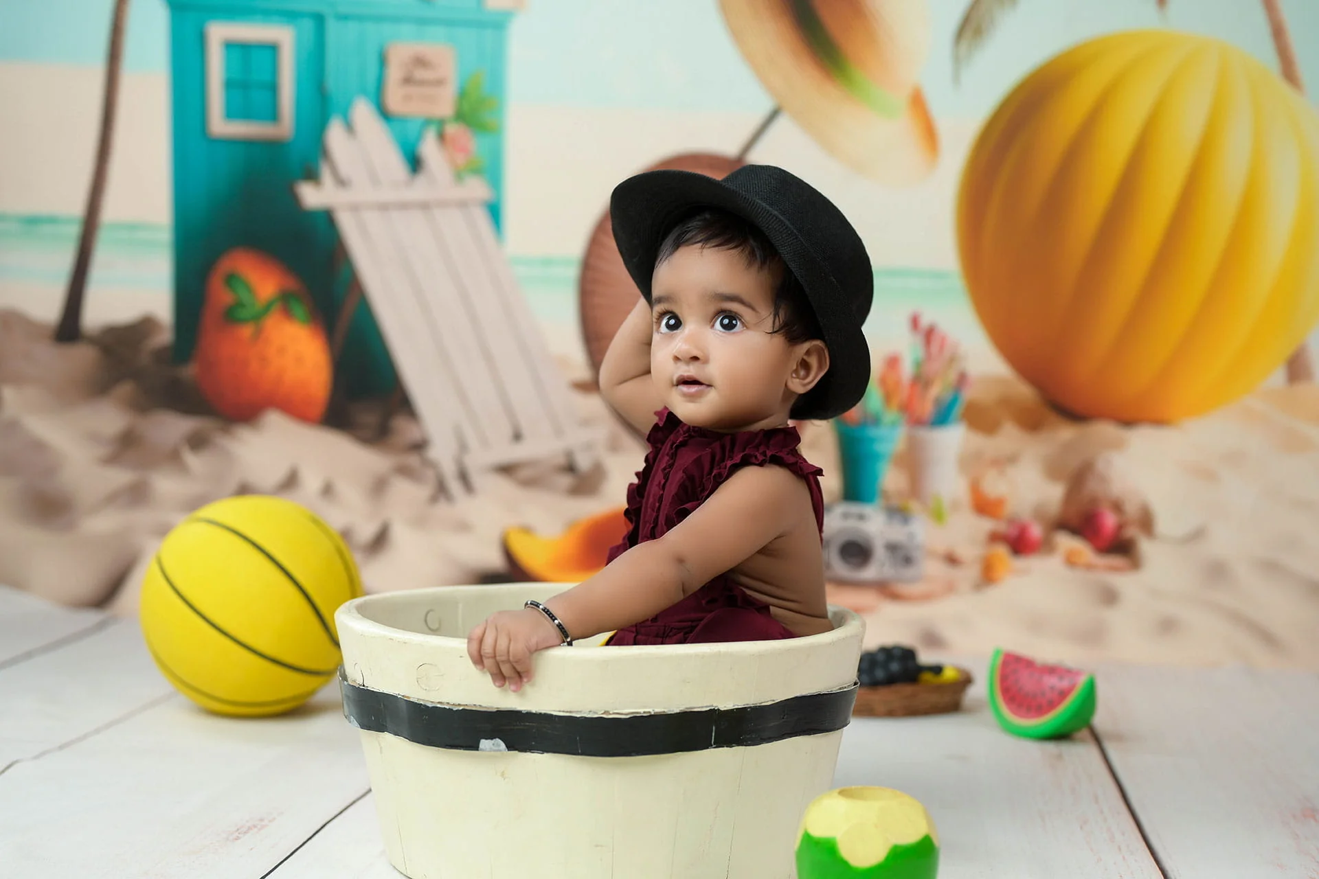 beach theme baby photoshoot