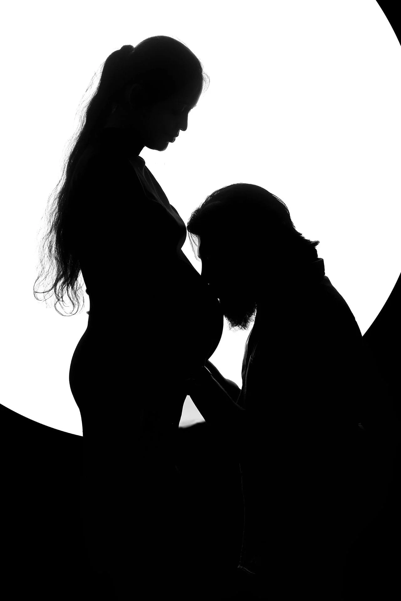 silhouette shot with husband