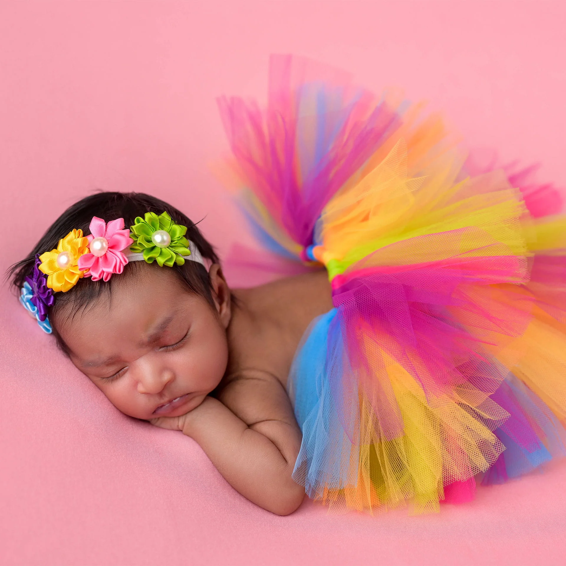 pink newborn bean bag shot